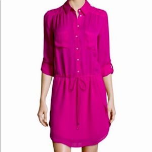 Haute Hippe 100% Silk Drawstring Dress